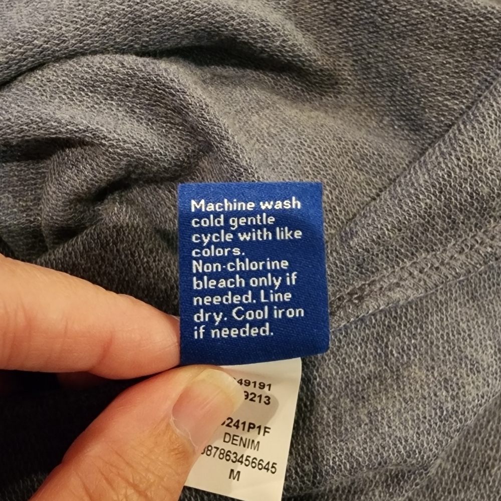 Apt. 9 Lattice Cutout Long Sleeve Blue Women's Top With Sharbite Hem Size M NWT - Picture 10 of 16